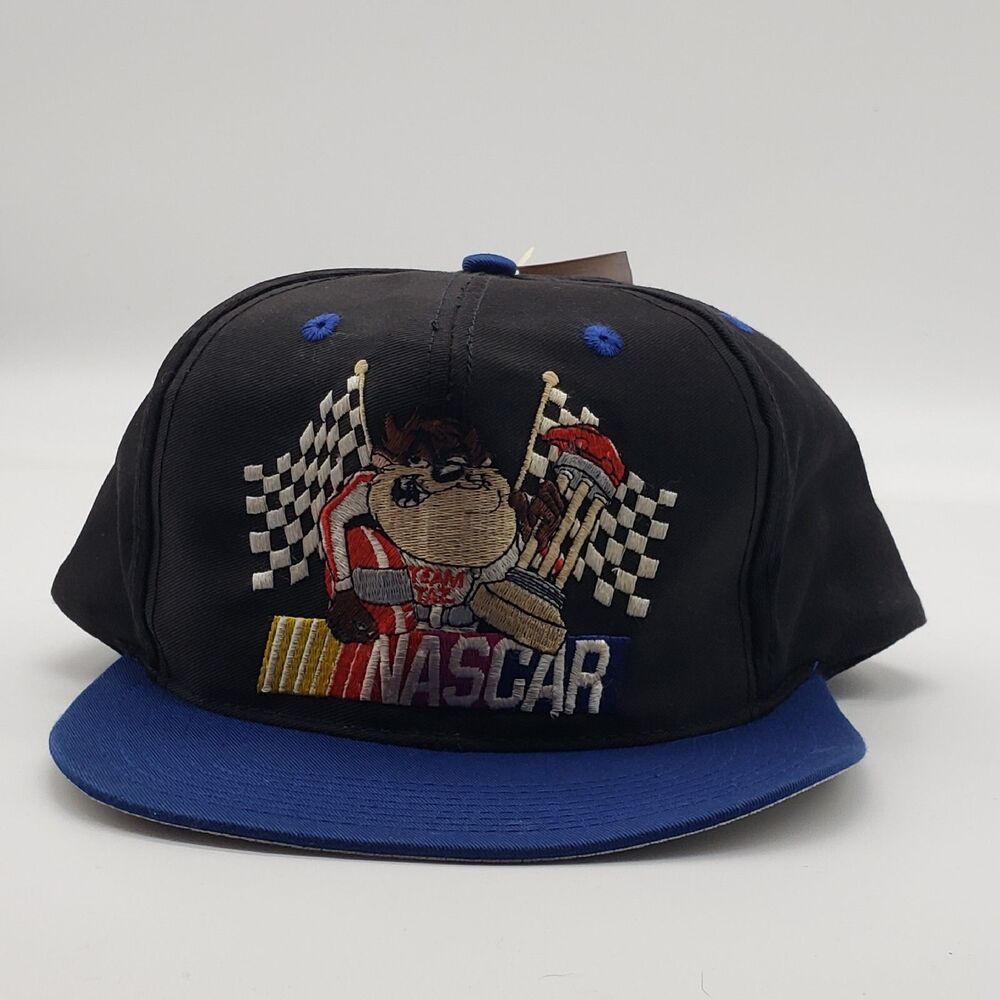 Vtg 90s Tasmanian Devil Hat Team Taz Nascar Racing Snapback Looney Tunes